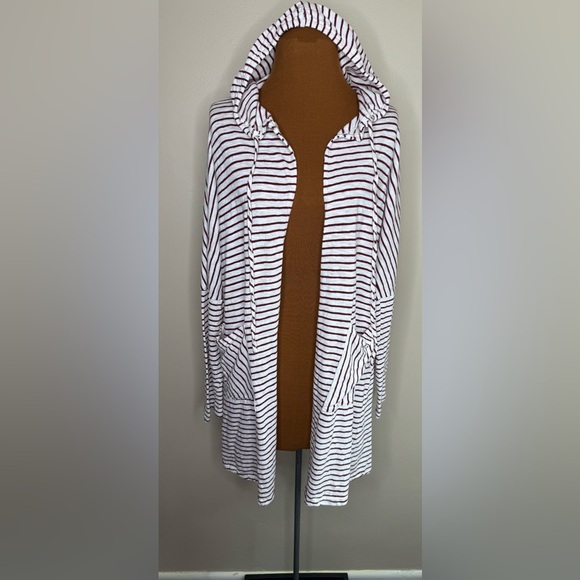 JODIFL Cotton Striped Hooded Swim Beach Pool Cover Up One Size - Picture 1 of 9